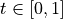 t \in [0,1]