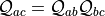 \mathcal{Q}_{ac} = \mathcal{Q}_{ab} \mathcal{Q}_{bc}